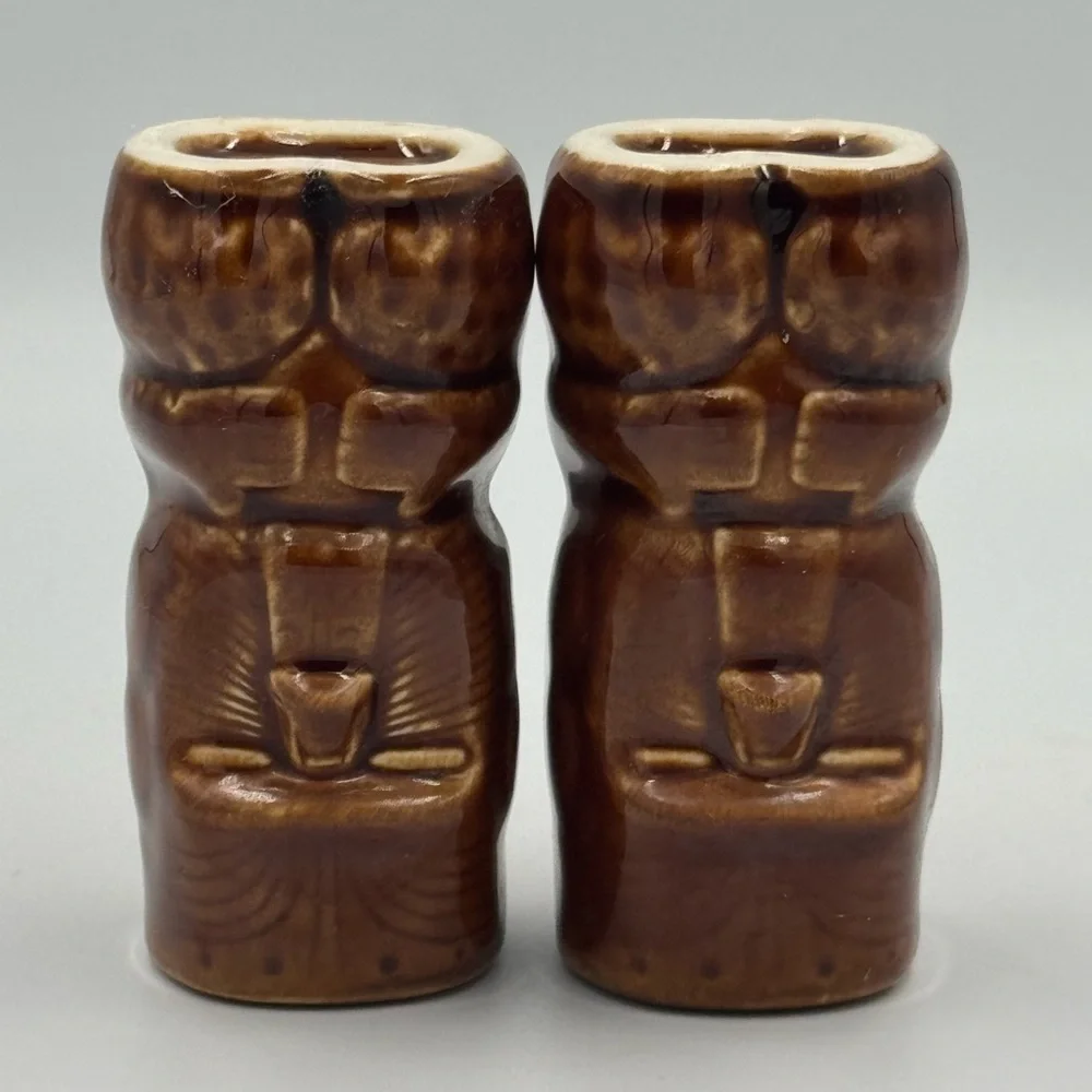 Pair of Maori Tiki Mug Shot Glasses